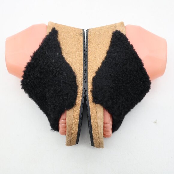 Birkenstock Papillio Namica Teddy Women's EU Size 36 Black Wedge Shearling Upper - Picture 8 of 9